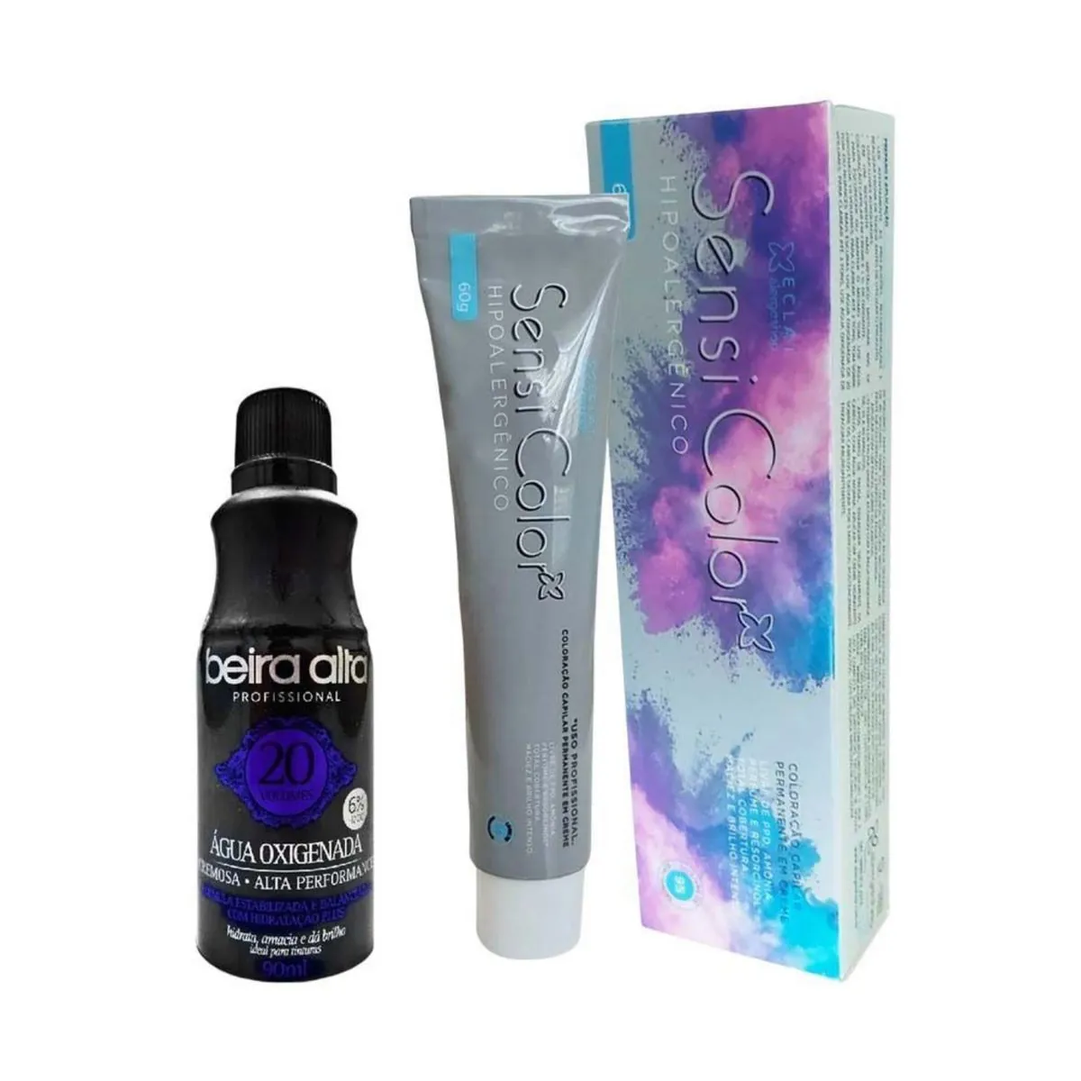 Tintura Hipoalergênica Alergoshop Cor 8.1 Louro Claro Acinzentado 60g + Água oxigenada vol. 20 Sem t