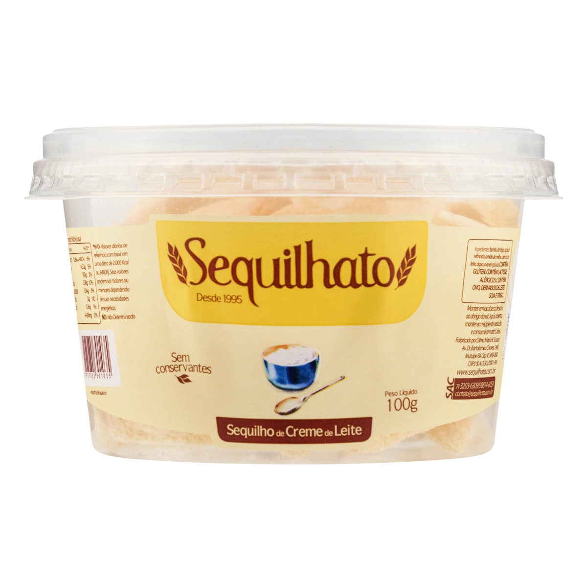Biscoito Sequilho Creme De Leite Sequilhato Pote 100g