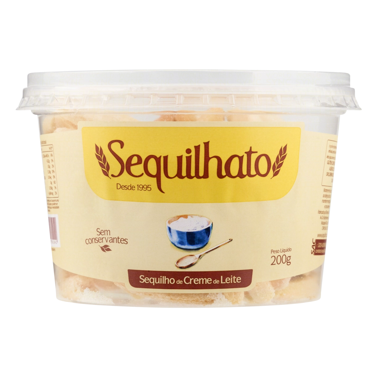 Biscoito Sequilho Creme De Leite Sequilhato Pote 200g