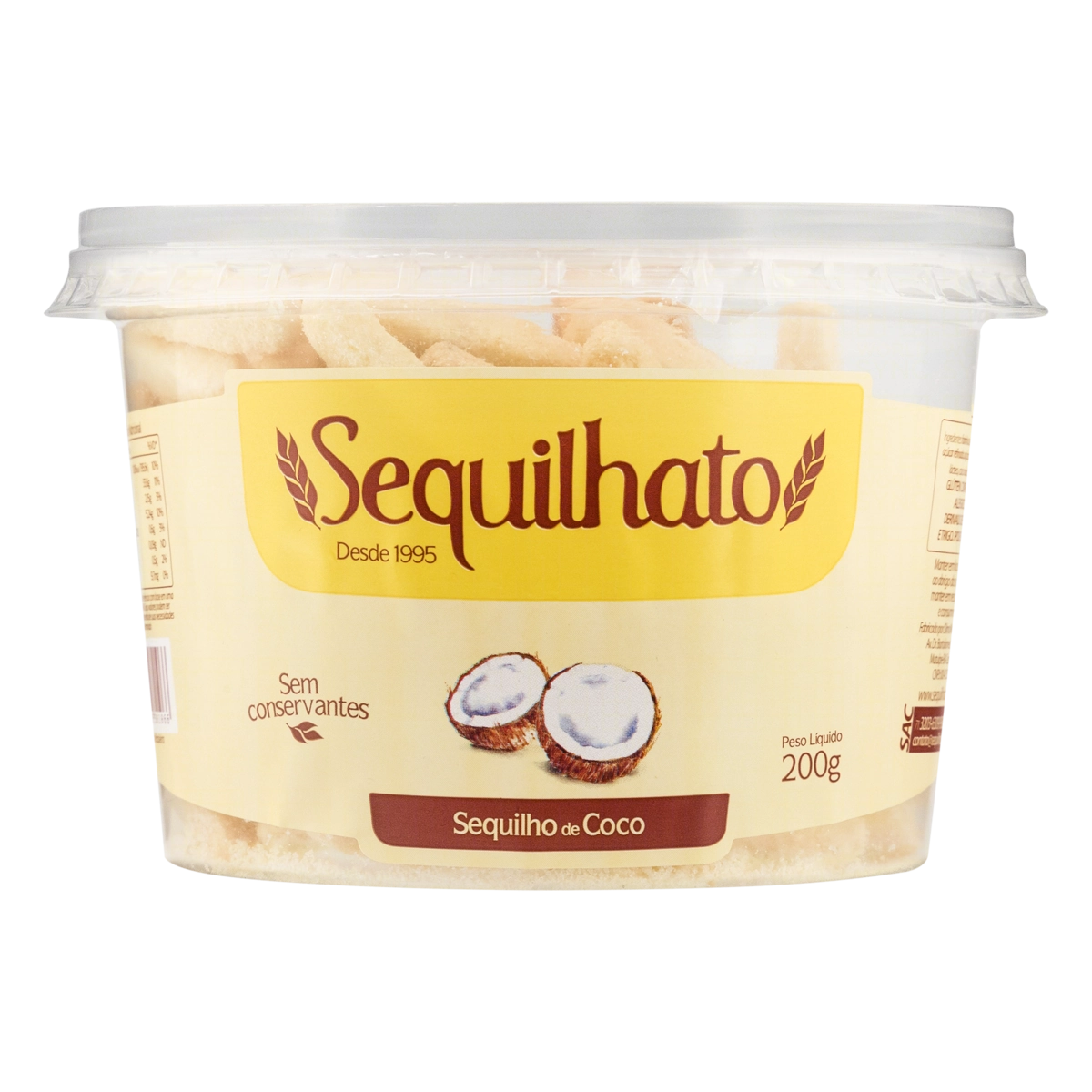 Biscoito Sequilho Coco Sequilhato Pote 200g
