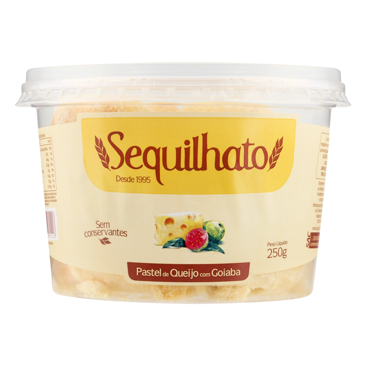 Biscoito Pastel De Queijo Com Goiaba Sequilhato Pote 250g
