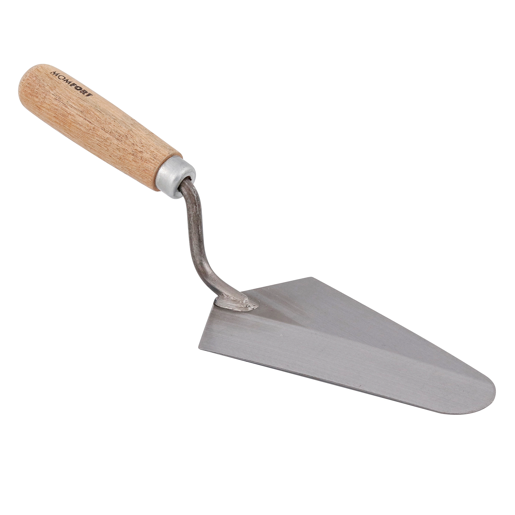 Colher de Pedreiro Canto Reto 7" (180mm) com Cabo de Madeira Momfort