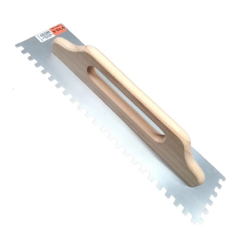 Desempenadeira Aco Dentada 48x12cm Cabo Madeira Tecnica Vila