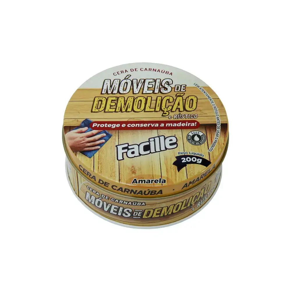 Cera Carnauba Facille Moveis Demolicao 200g Amarela