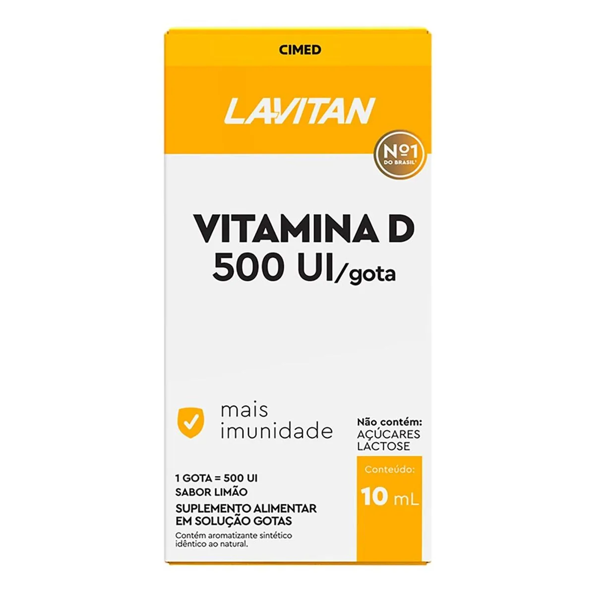 Suplemento Vitamínico Lavitan Vitamina D 500UI/Gota Limão 10ml Gotas