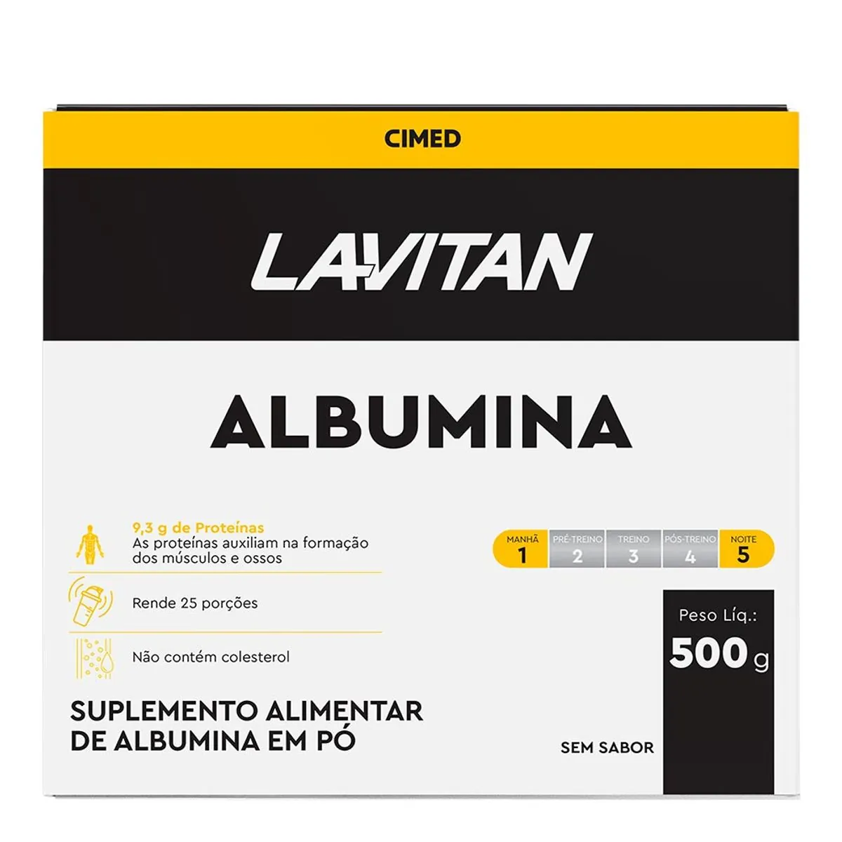 Albumina Pó Sem Sabor Lavitan Caixa 500g