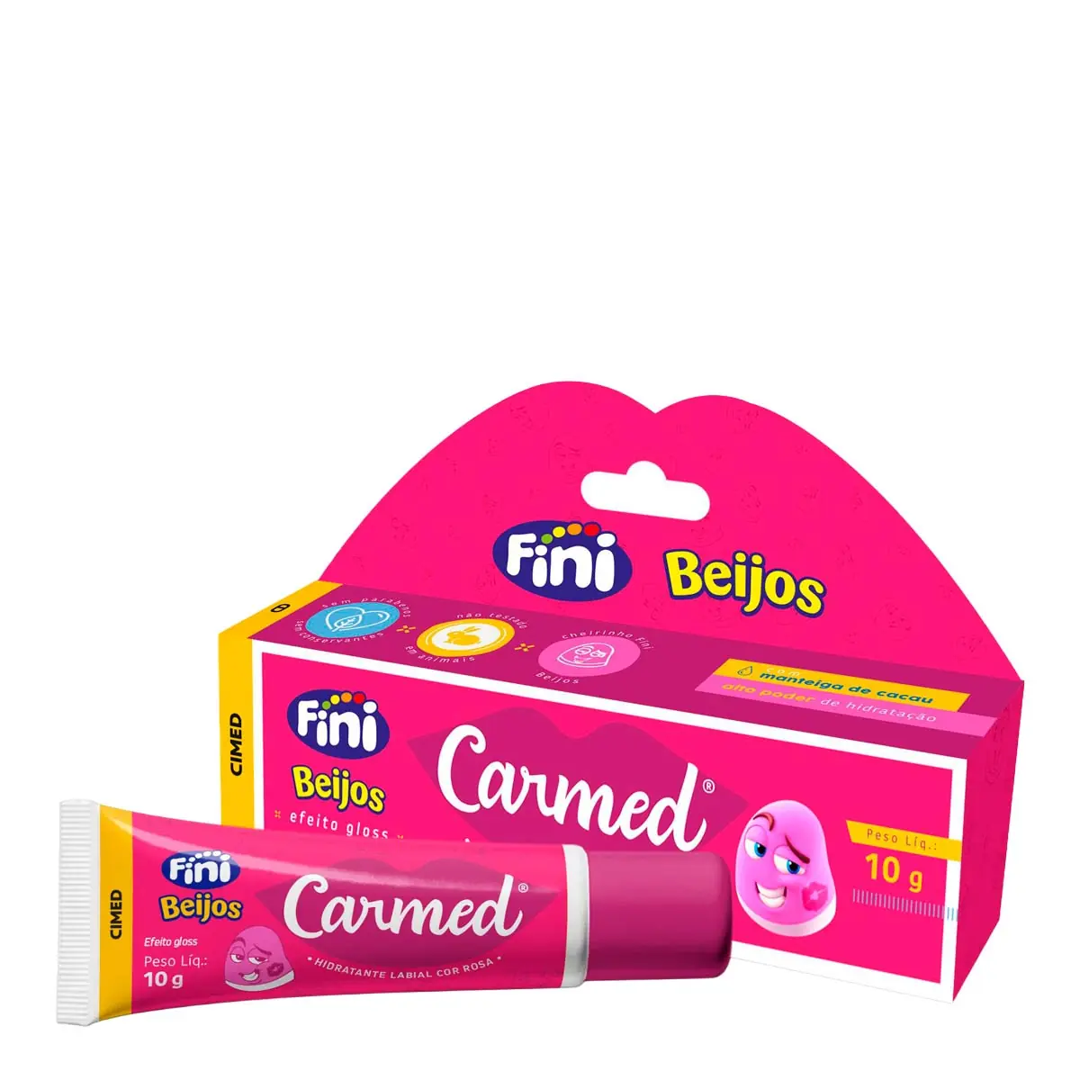 Hidratante Labial Carmed Fini Beijos com Cor Efeito Gloss 10g