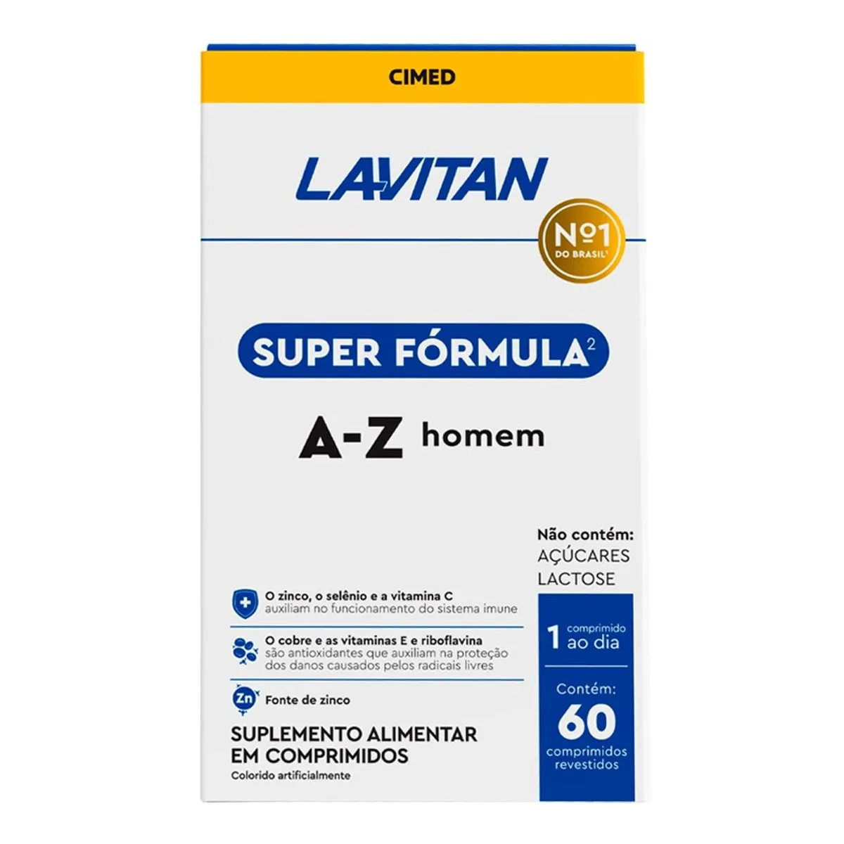 Multivitamínico Lavitan Super Fórmula A-Z + Homem 60 Comprimidos