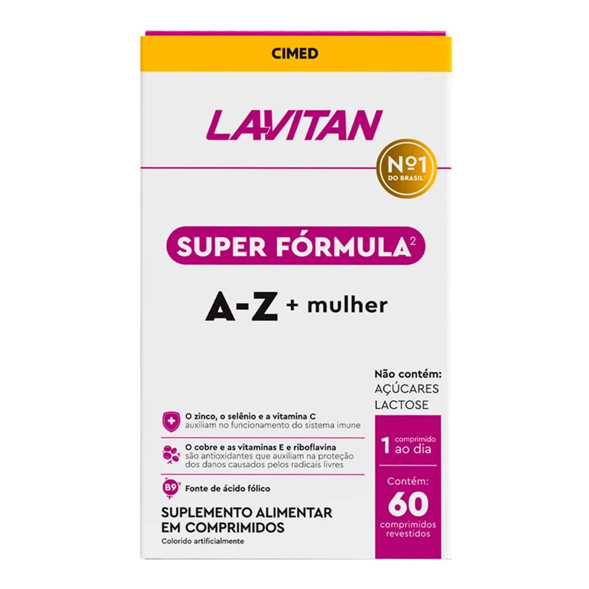 Multivitamínico Lavitan Super Fórmula A-Z + Mulher 60 Comprimidos