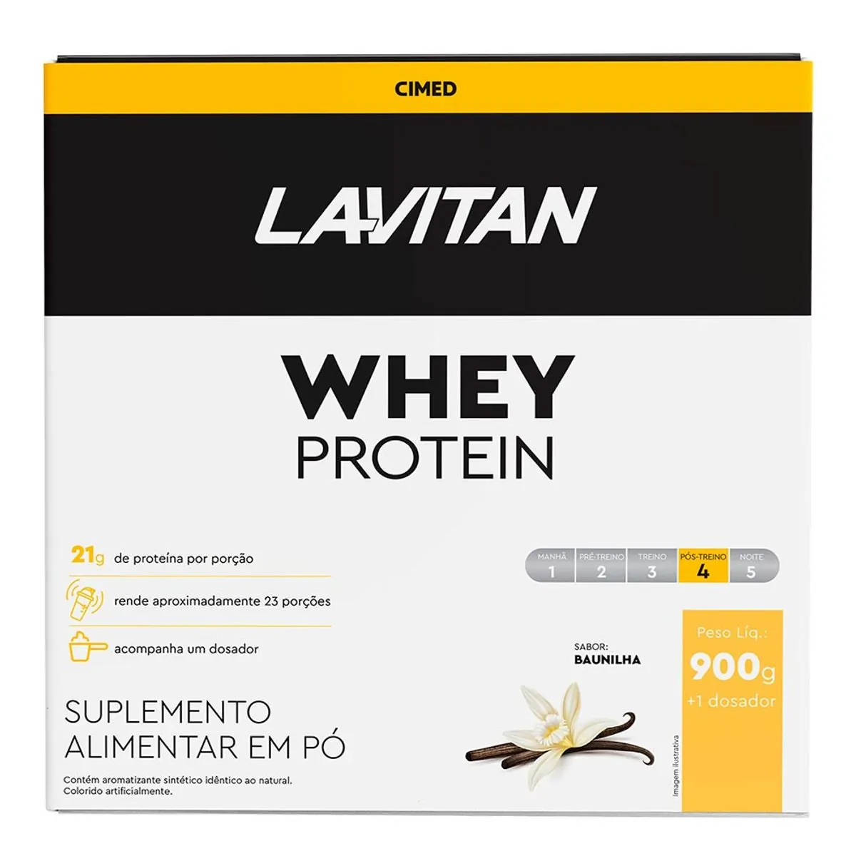 Suplemento Alimentar Whey Protein em Pó Lavitan Baunilha 900g + Dosador