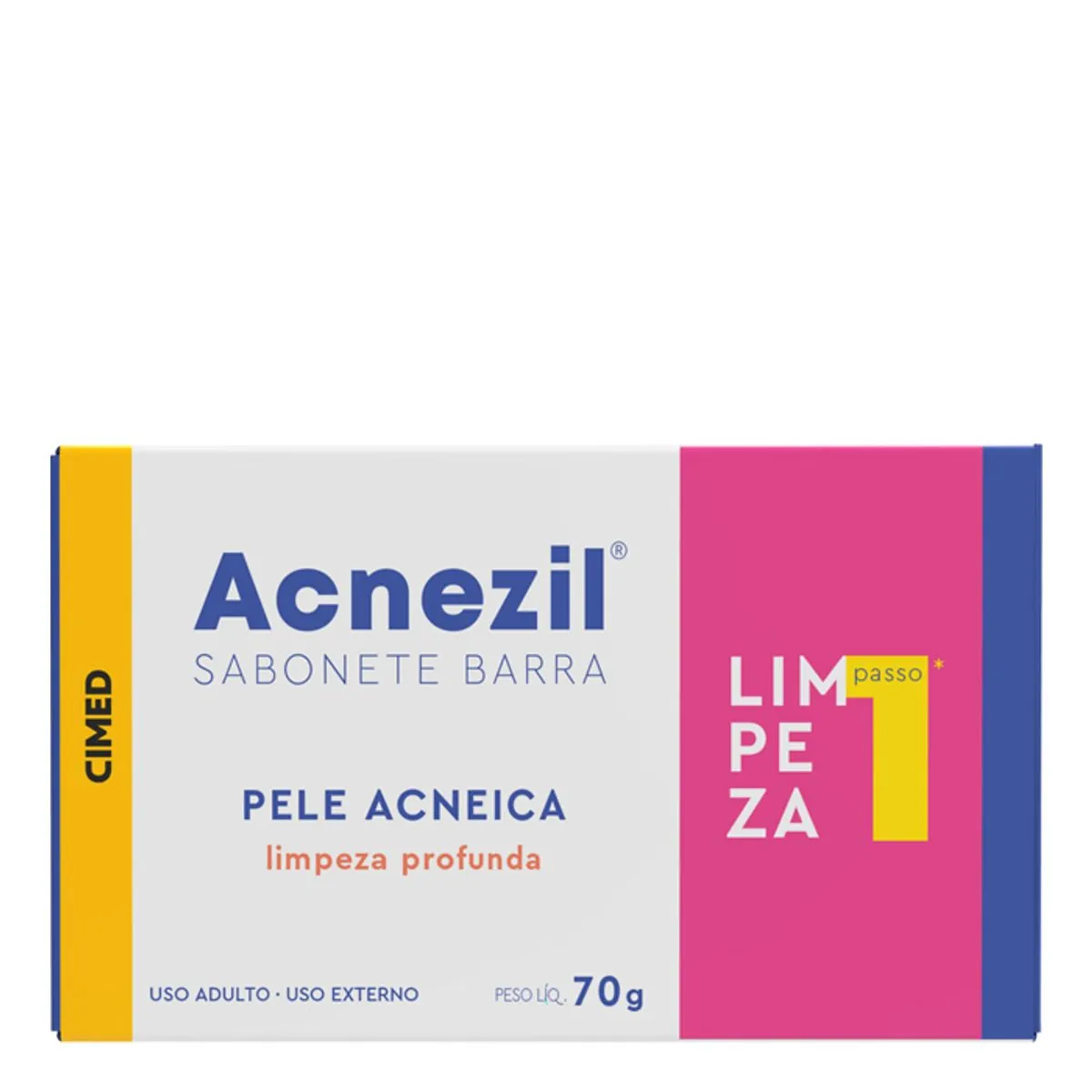 Sabonete Barra Limpeza Profunda Pele Acneica Acnezil Caixa 70g