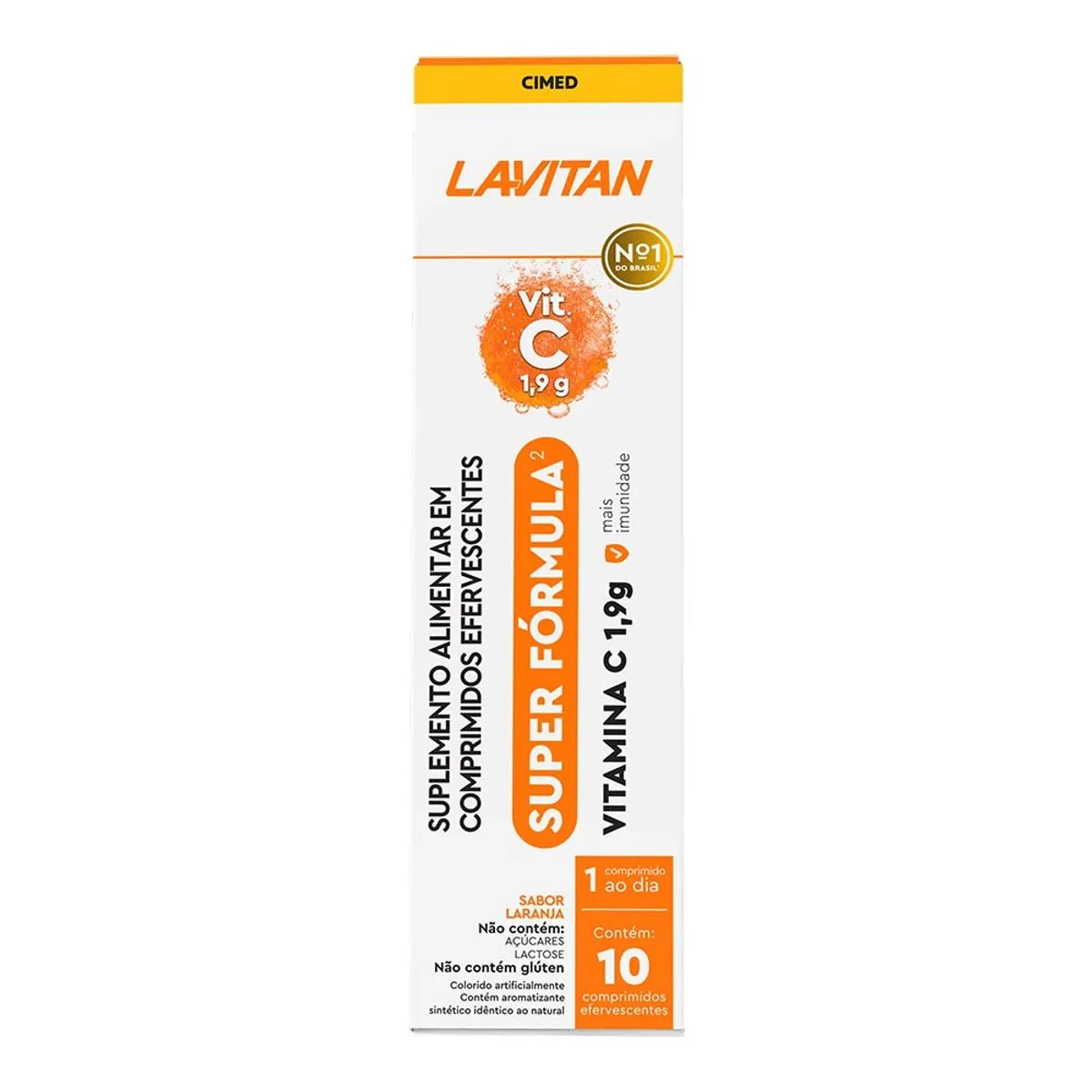 Vitamina C 1,9g Laranja Lavitan Caixa 10 Comprimidos Efervescentes