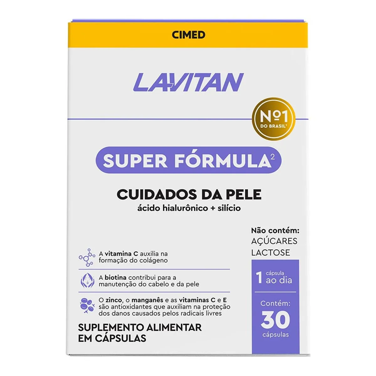Suplemento Alimentar Lavitan Super Fórmula Cuidados da pele 30 Cápsulas