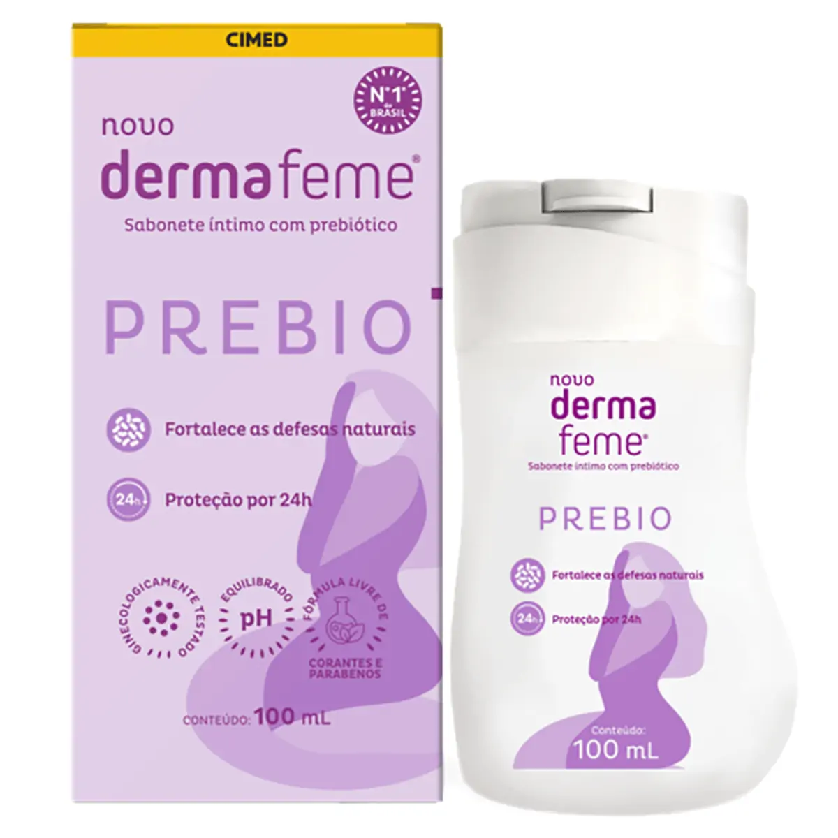 Sabonete Líquido íntimo Dermafeme Prebio Caixa 100ml