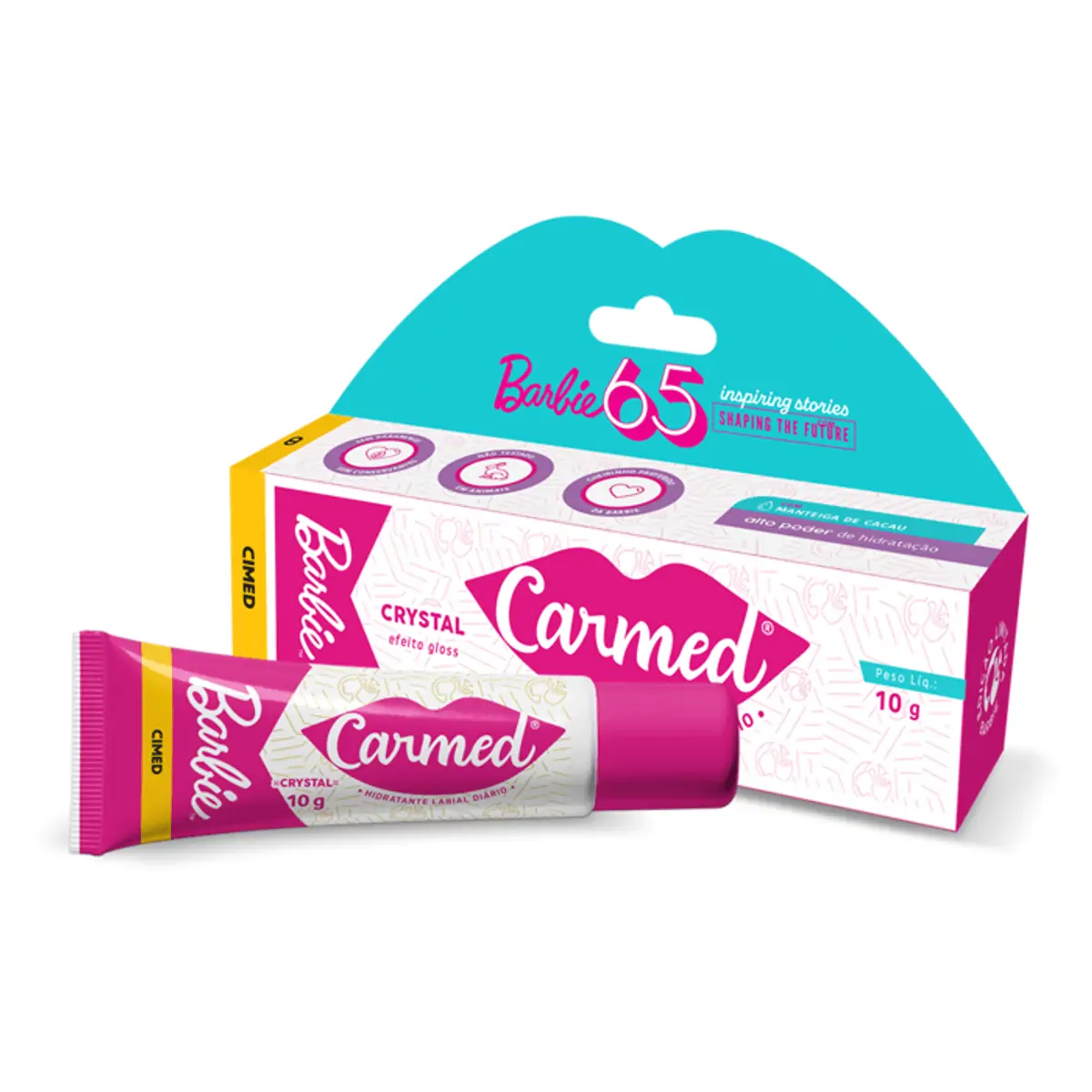 Hidratante Labial Crystal Barbie 65 Carmed Caixa 10g