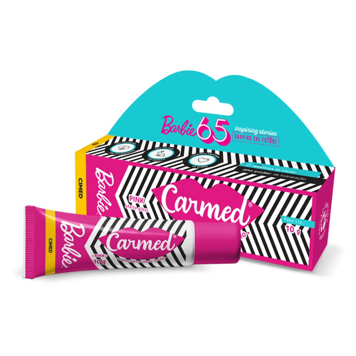 Hidratante Labial Pink Barbie 65 Carmed Caixa 10g