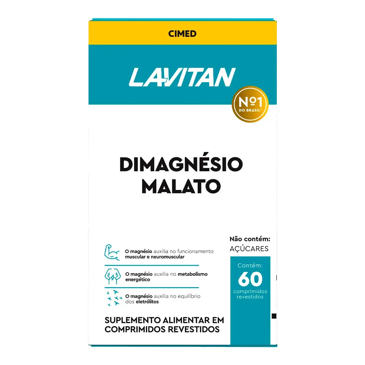 Lavitan Dimagnésio Malato Com 60 Comprimidos Revestidos