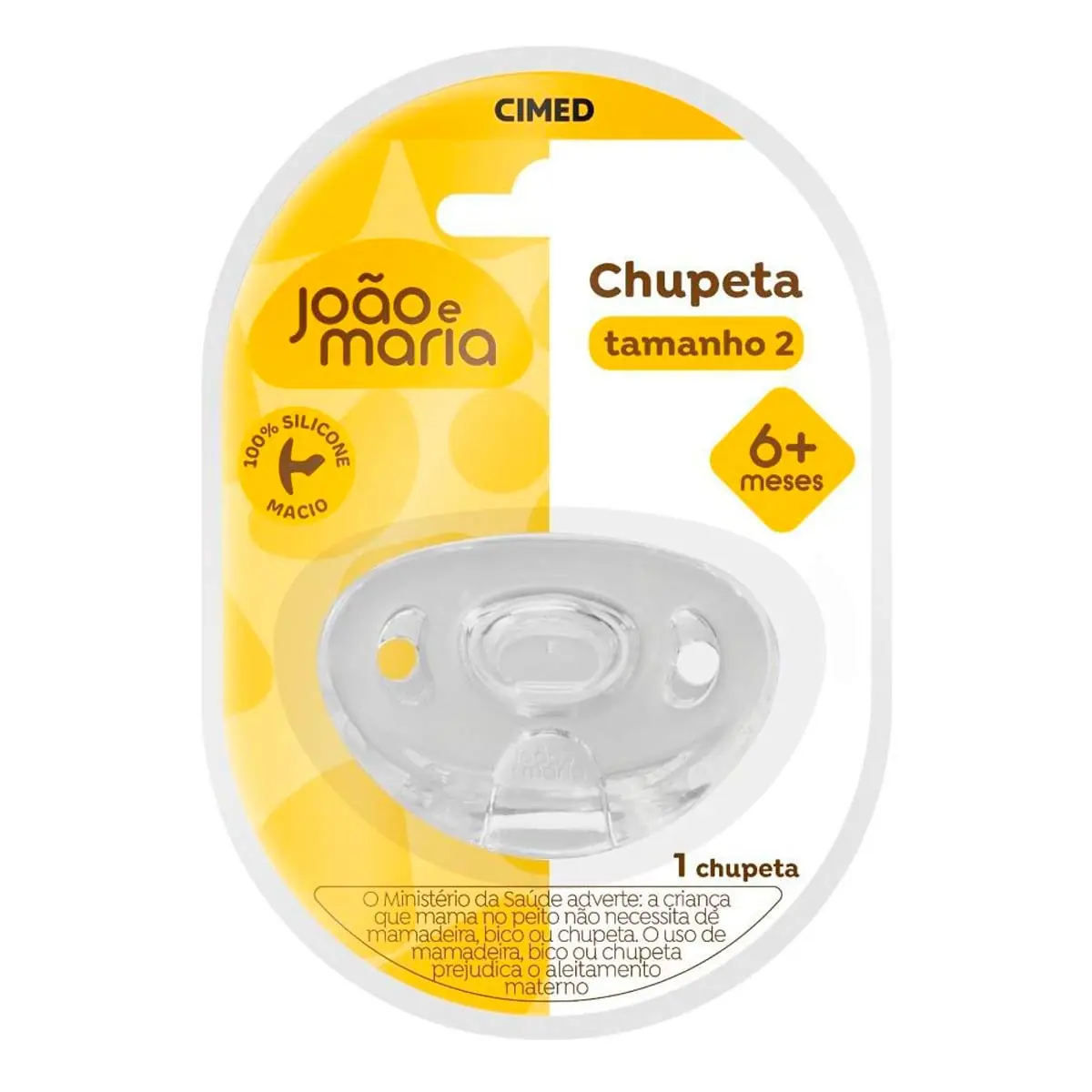 Chupeta Ortodôntica Silicone João E Maria N 02 A Partir De 6 Meses