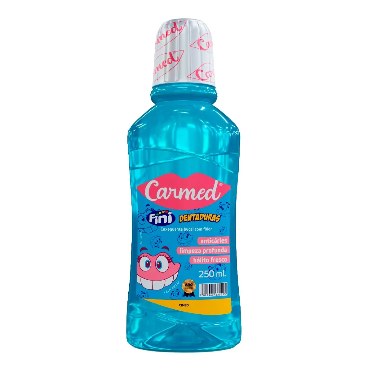 Enxaguante Bucal Zero álcool Fini Dentaduras Carmed Frasco 250ml
