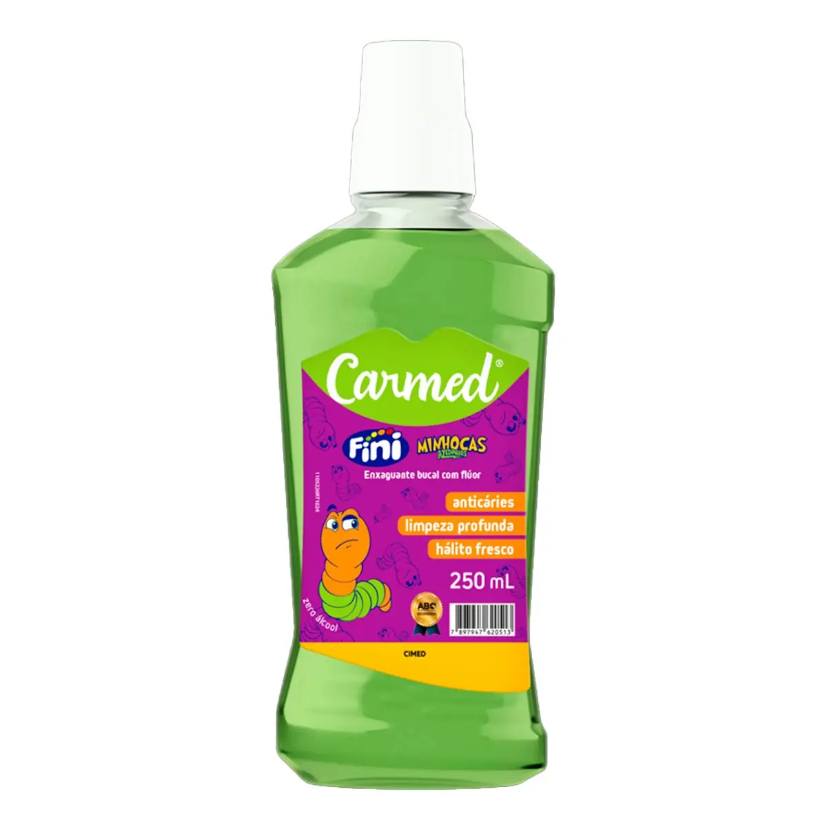 Enxaguante Bucal Zero álcool Fini Minhocas Azedinhas Carmed Frasco 250ml