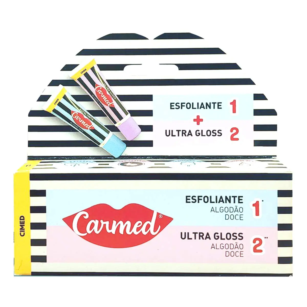 Kit Carmed Sos Labios Esf Gloss Algodao Doce