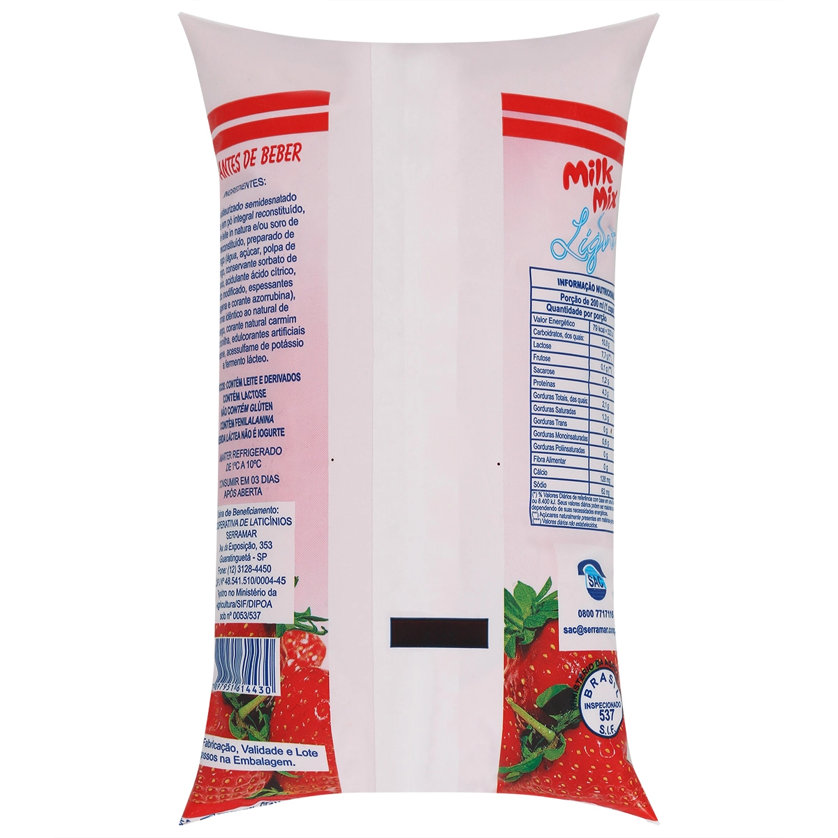 Bebida Lactea Milk Mix Light 1l Morango Sc