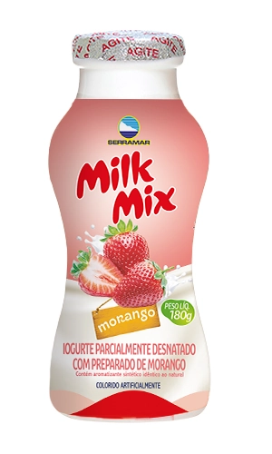 Bebida Láctea Fermentada Morango Milk Mix Frasco 180g