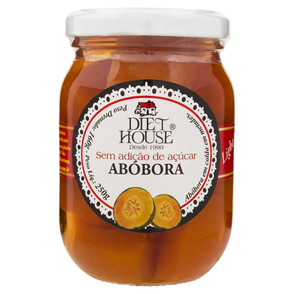 Abóbora Em Calda Metades Light Diet House Vidro 160g