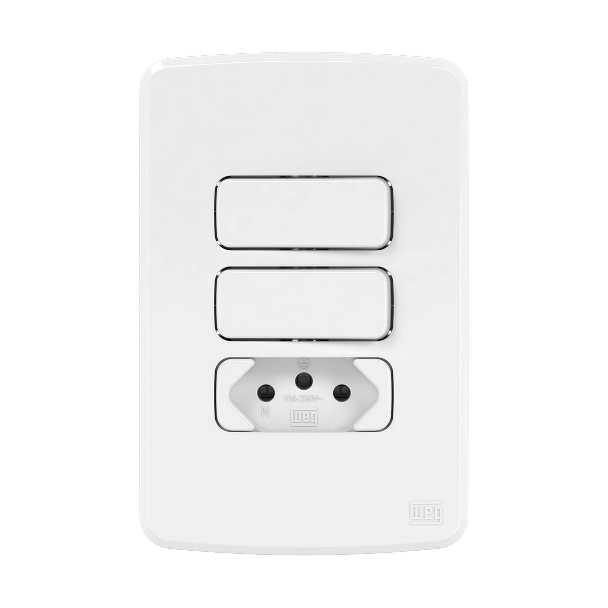 Conjunto de 2 Interruptor Paralelo+ Tomada 10A 4x2 Composé Branco WEG