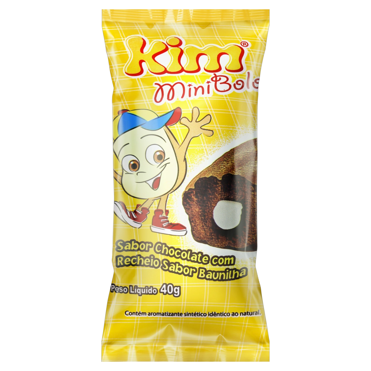 Minibolo Chocolate Recheio Baunilha Kim Pacote 40g
