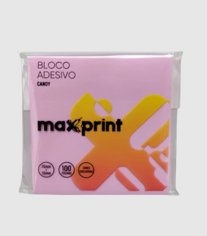Bloco De Recado Autoadesivo 76mmx76mm Candy Maxprint
