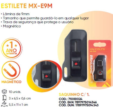 Mini Estilete Magnetico 9mm 71000024 Maxprint
