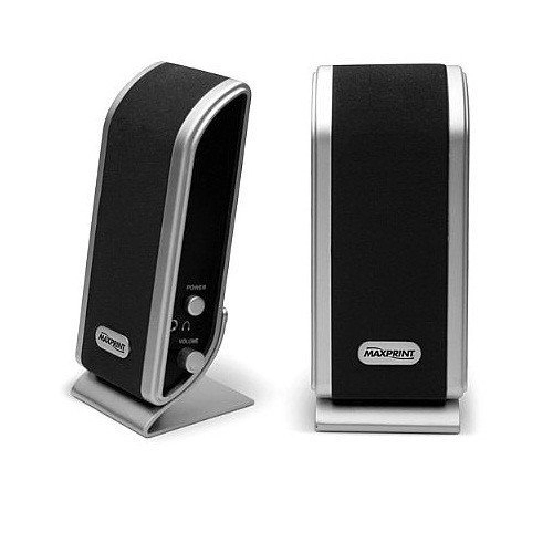 Caixa De Som Multimídia Usb Preto E Prata 3w Maxprint