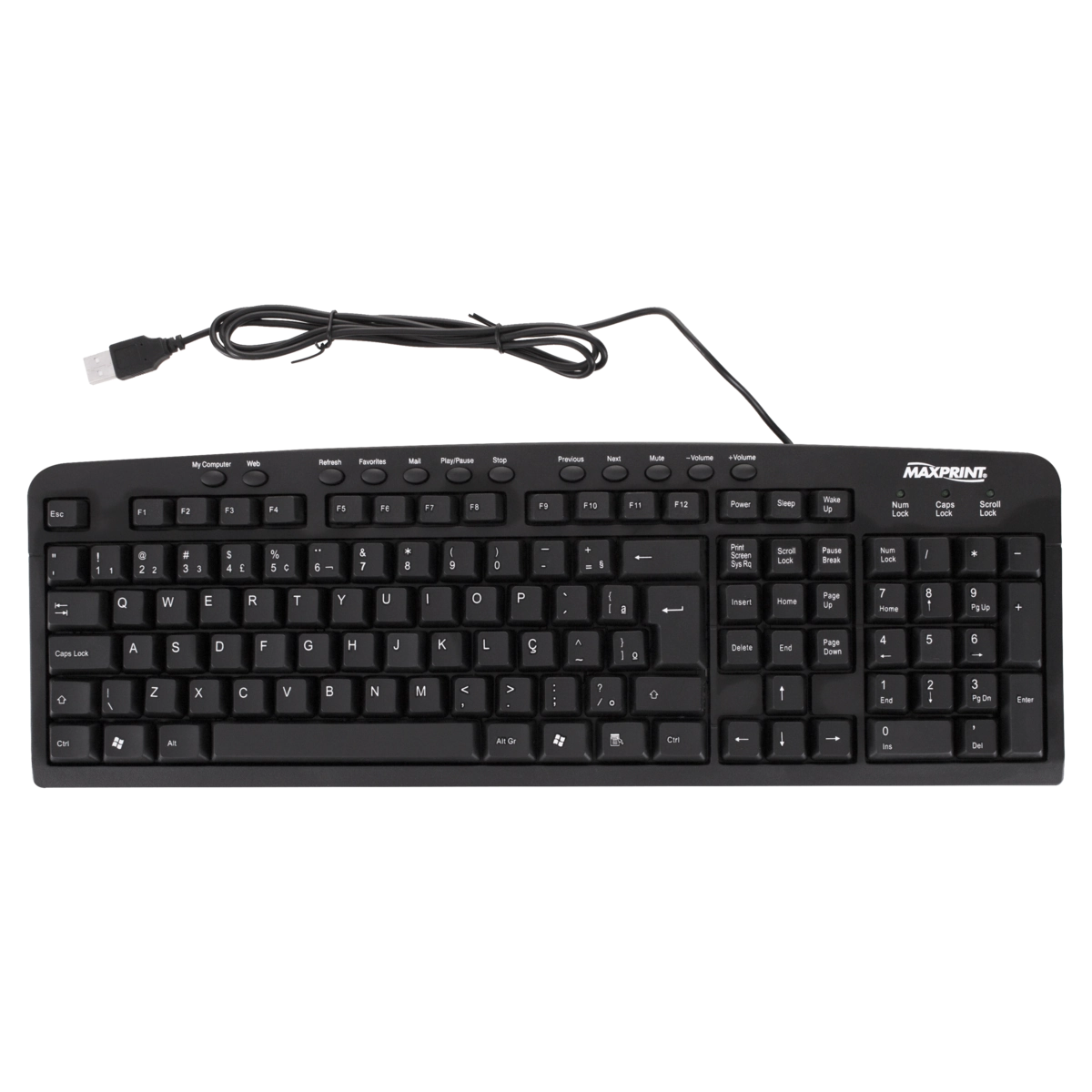 Teclado Multimídia Preto Usb Maxprint
