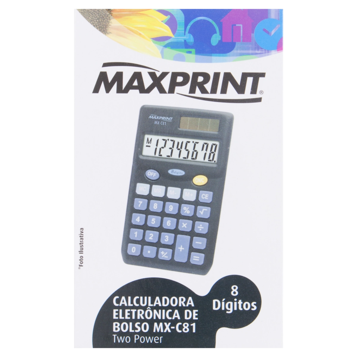 Calculadora Eletrônica De Bolso Preta Mx C81maxprint