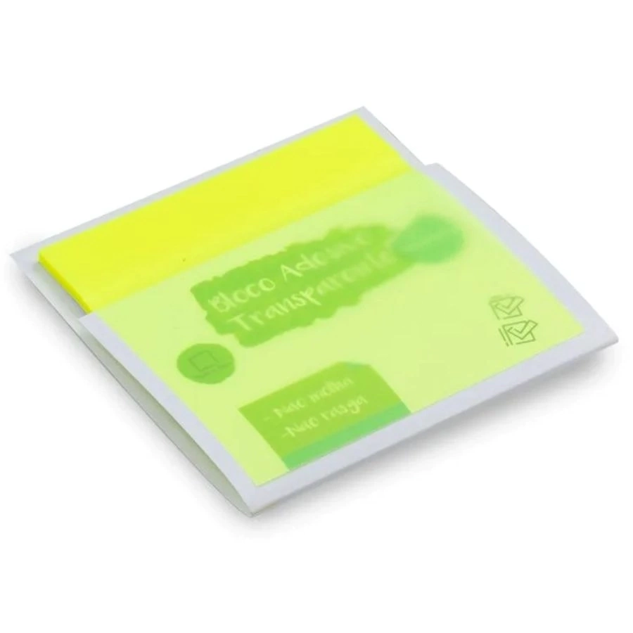 Bloco Adesivo Transparente Amarelo