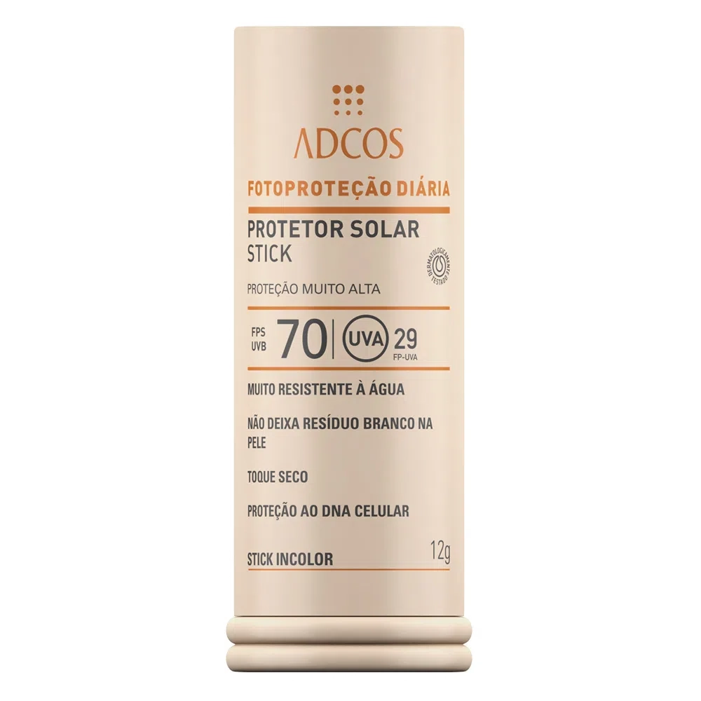 Protetor Solar Stick Fps 70 Adcos Caixa 12g
