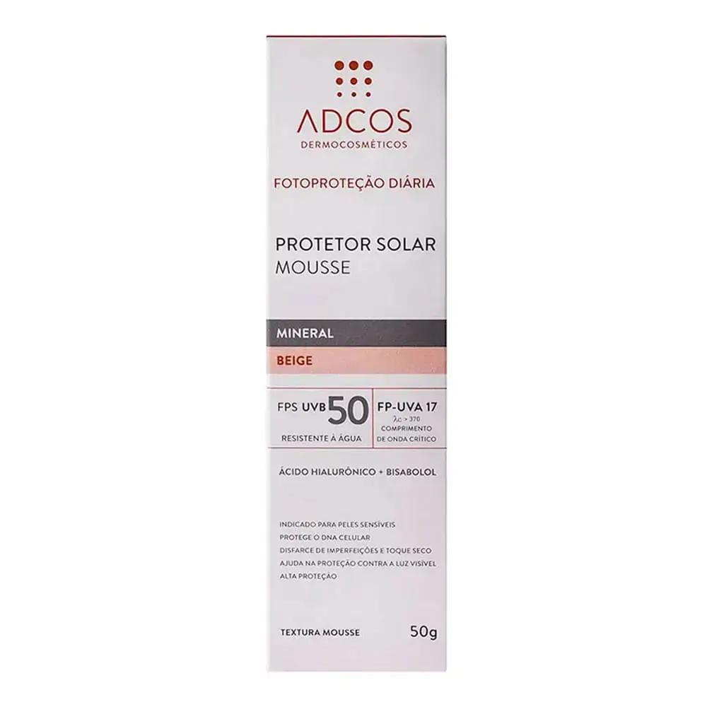 Adcos Protetor Solar Mousse Mineral Fps 50 Beige 50g