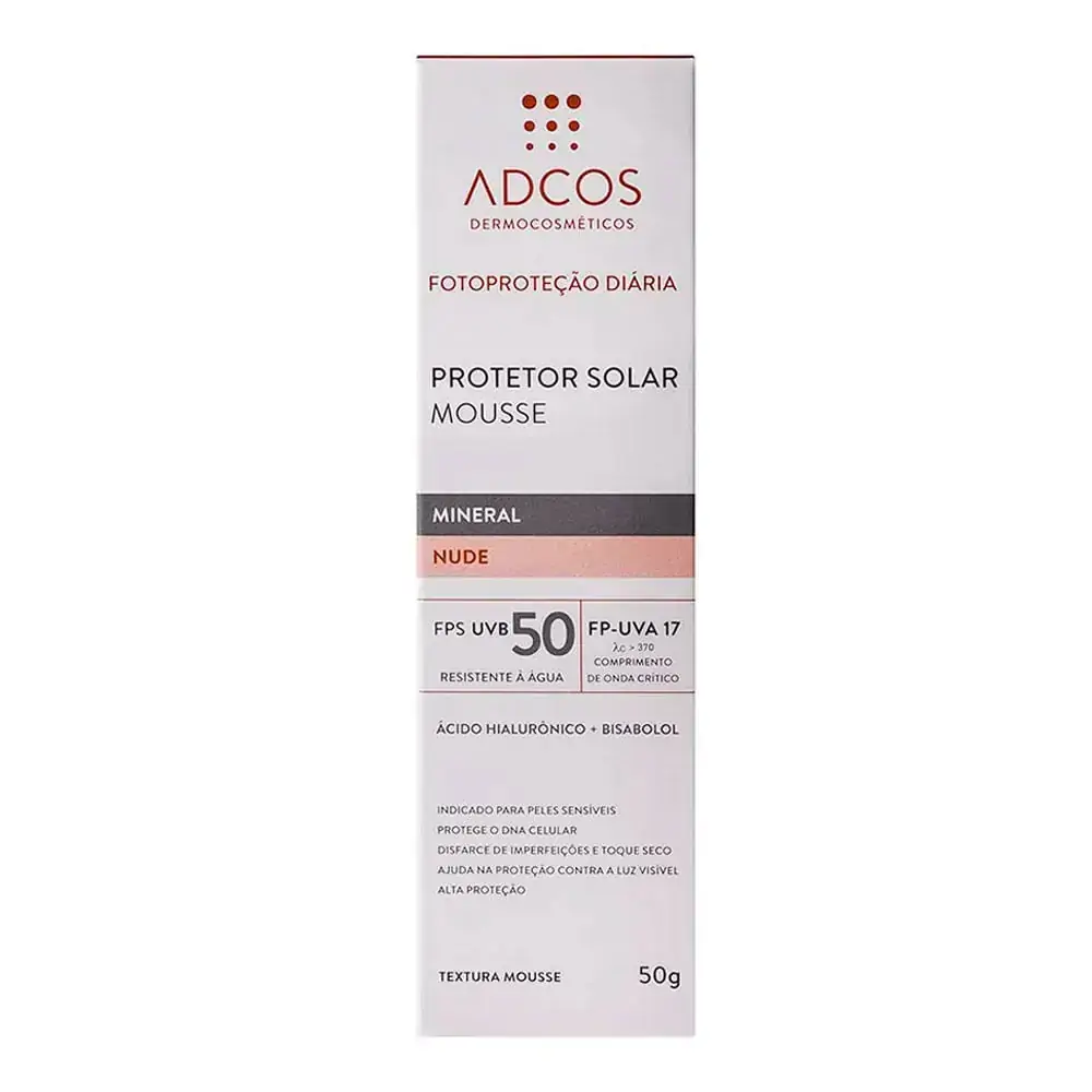 Adcos Protetor Solar Mousse Mineral Fps 50 Nude 50g