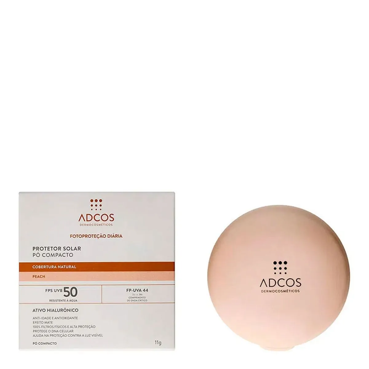 Pó Compacto Fps 50 Peach Adcos 11g