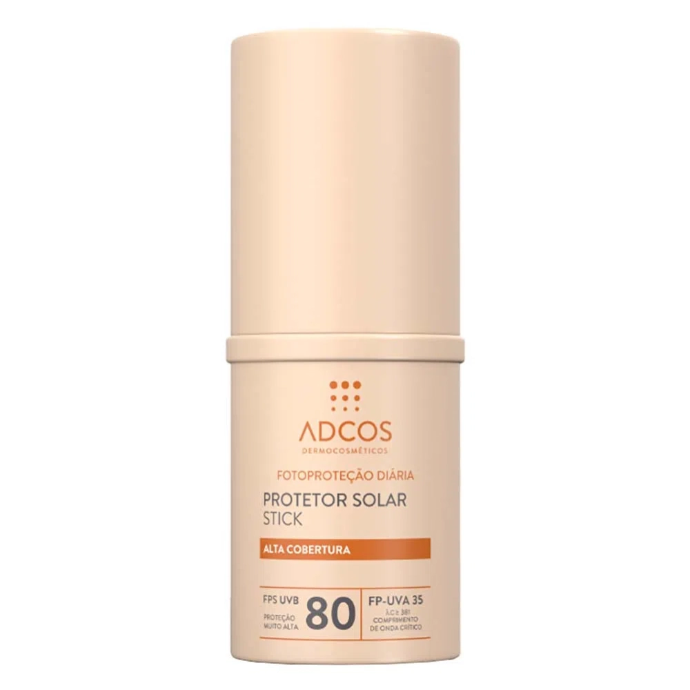 Protetor Solar Facial Adcos Base Stick Fps Uvb 80 Ivory 12g