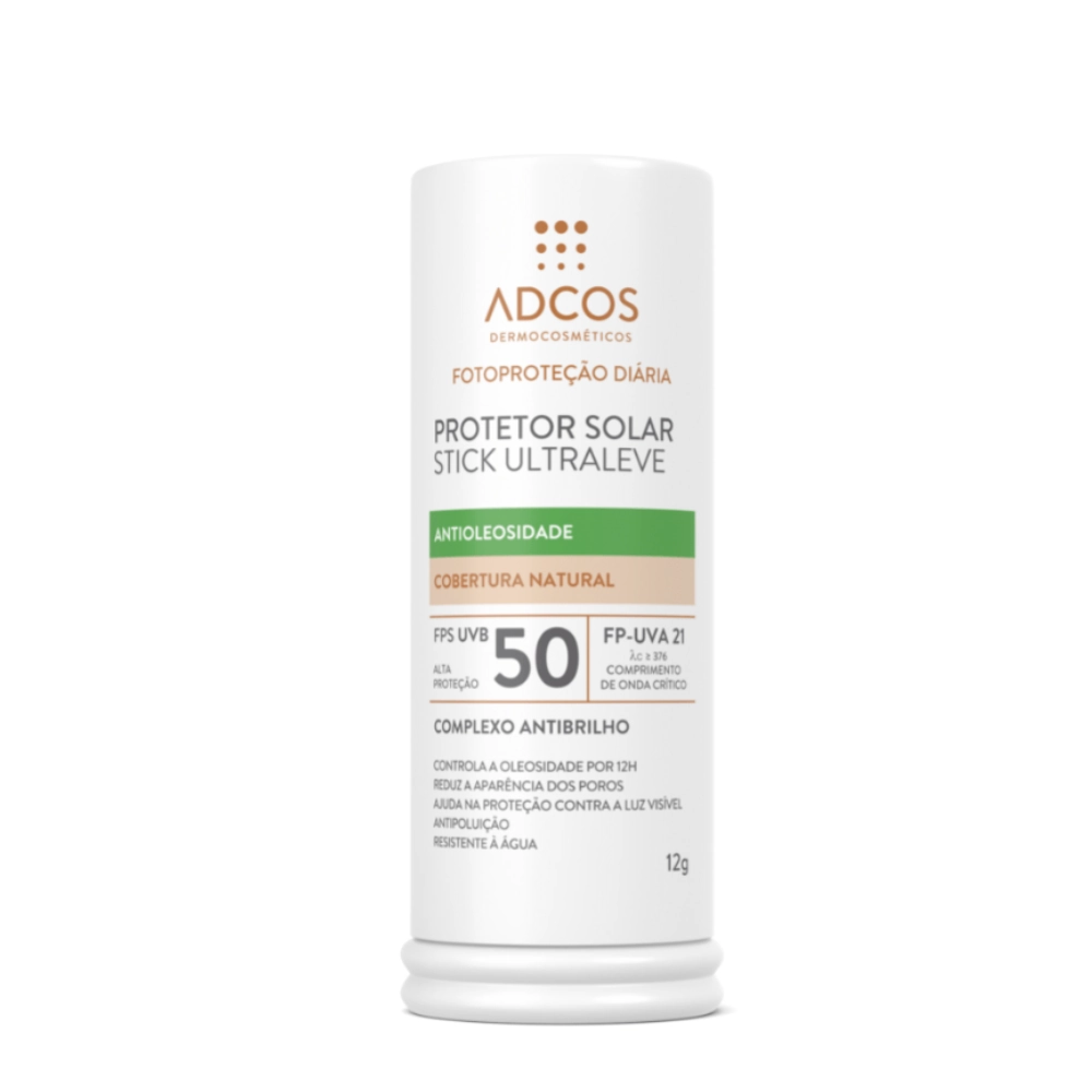 Protetor Solar Facial Adcos Stick Ultraleve Fps Uvb 50 Peach 12g
