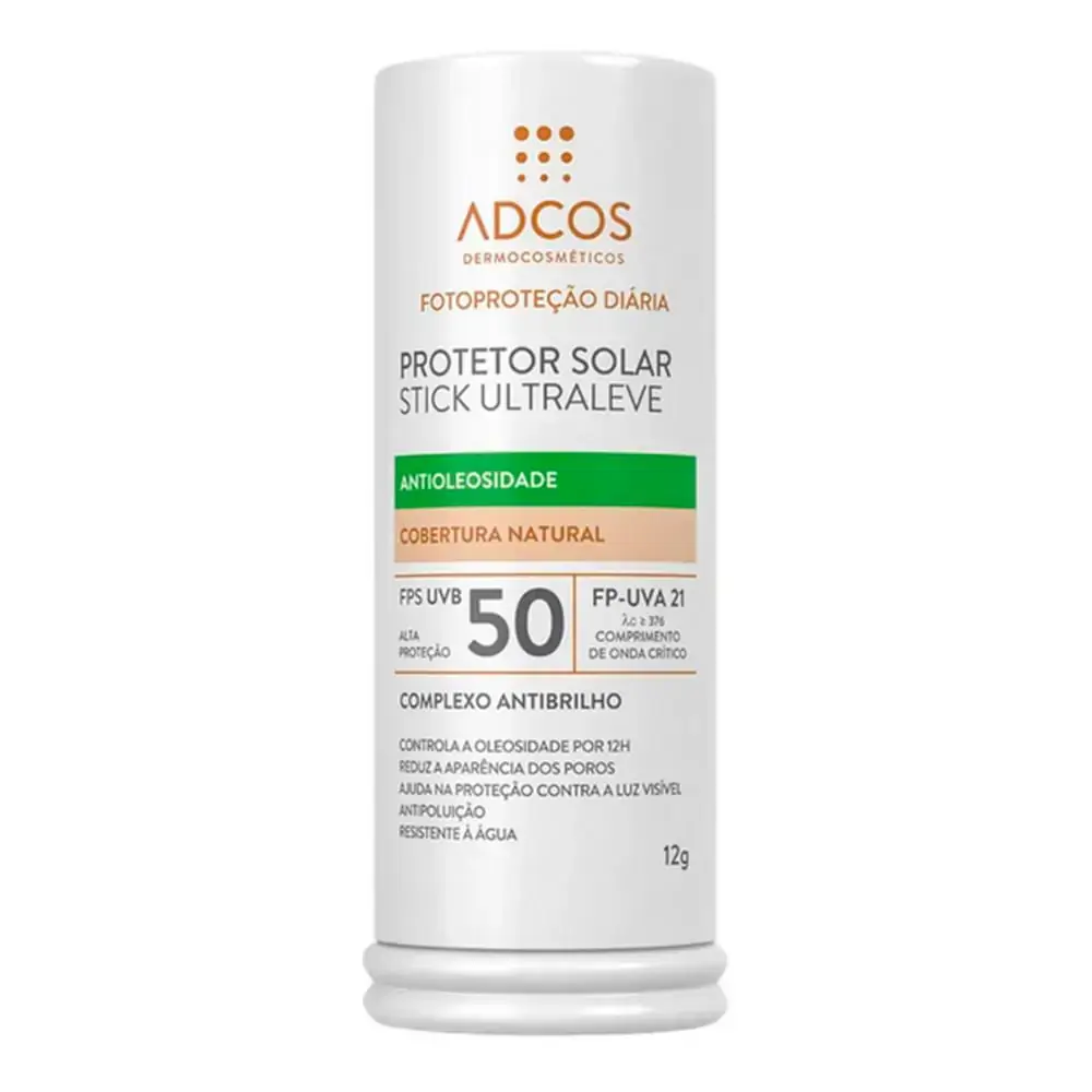 Adcos Protetor Solar Stick Ultraleve Antioleosidade FPS 50 Beige 12g