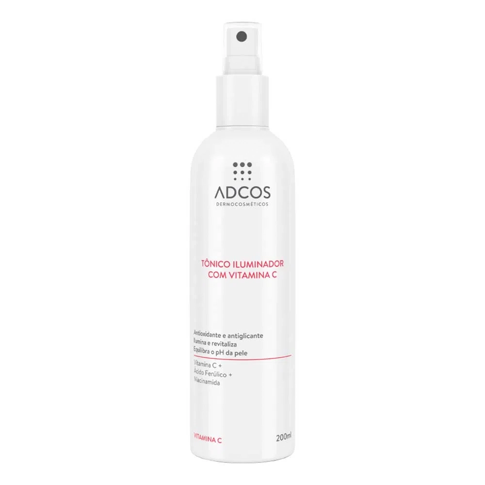 Tônico Facial Iluminador Com Vitamina C Adcos Frasco 200ml Spray