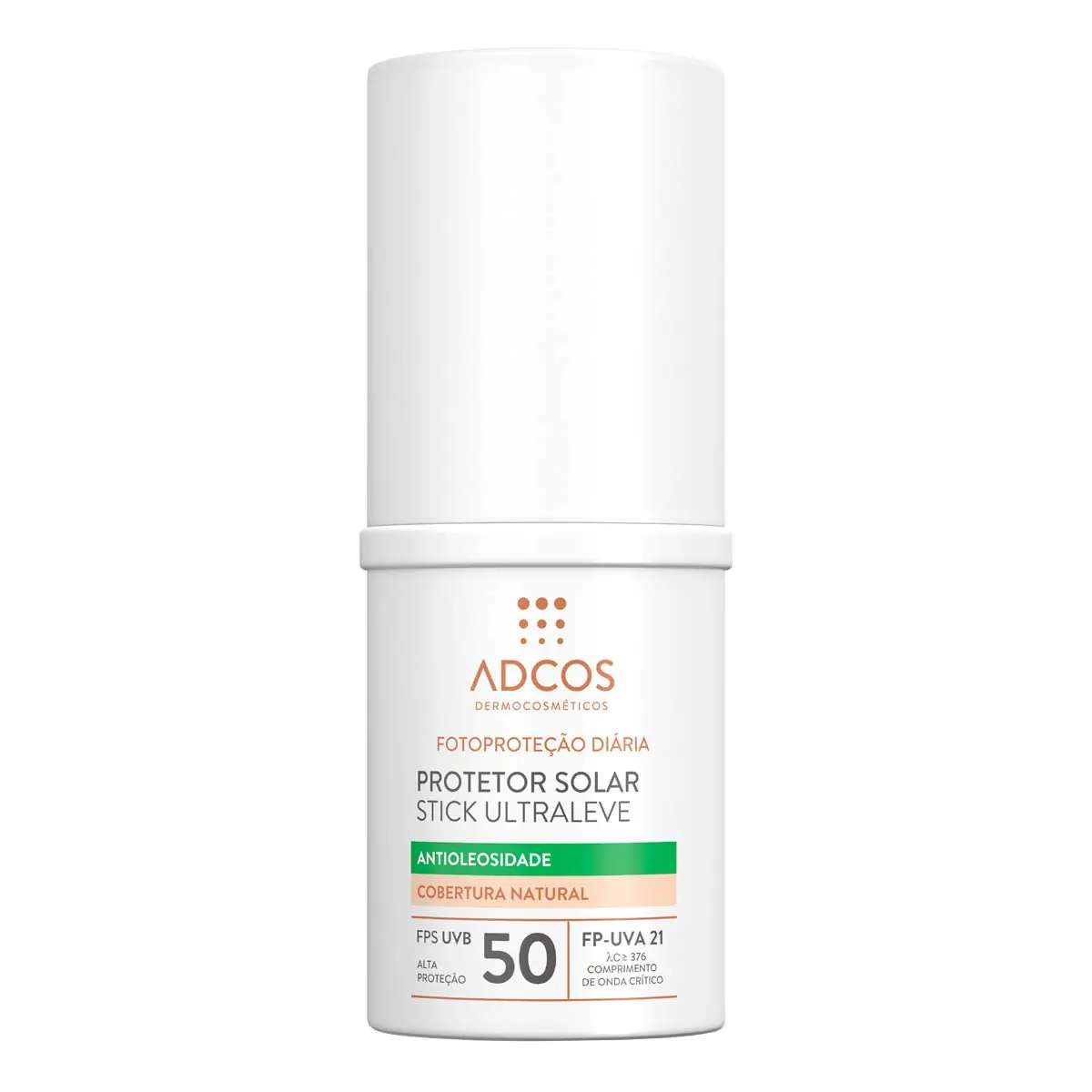 Protetor Solar Ultraleve Stick Fps 50 Fp Uva 21 Peach Adcos Tubo 15g