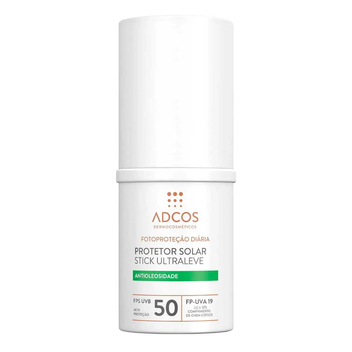 Protetor Solar Ultraleve Stick Incolor Fps 50 Fp Uva 19 Adcos Tubo 15g
