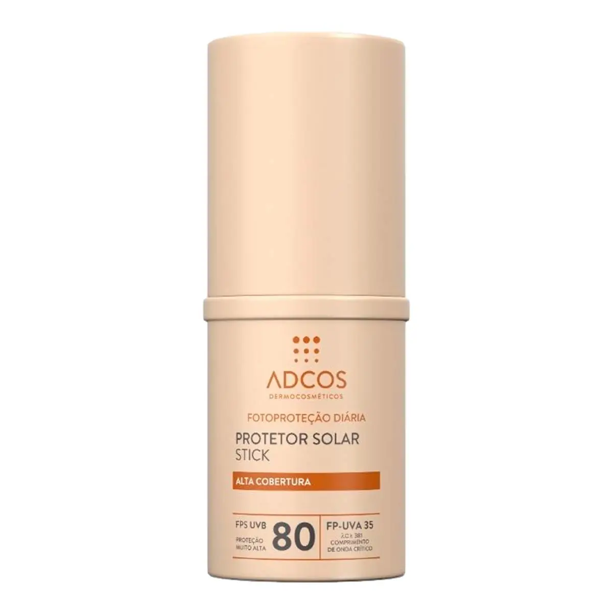 Protetor Solar Facial Stick Adcos Fps Uvb 80 Ivory 17g