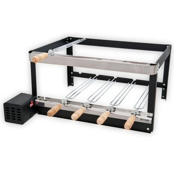 Grill Elétrico Artgrill Giratório Platinum Aço Carbono Bivolt com 5 Espetos 70cmx45cm Artmill