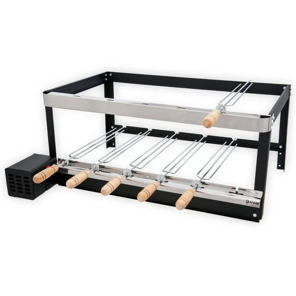 Grill Artgrill Giratório Platinum Aço Carbono Bivolt com 6 Espetos 82cmx45cm Artmill