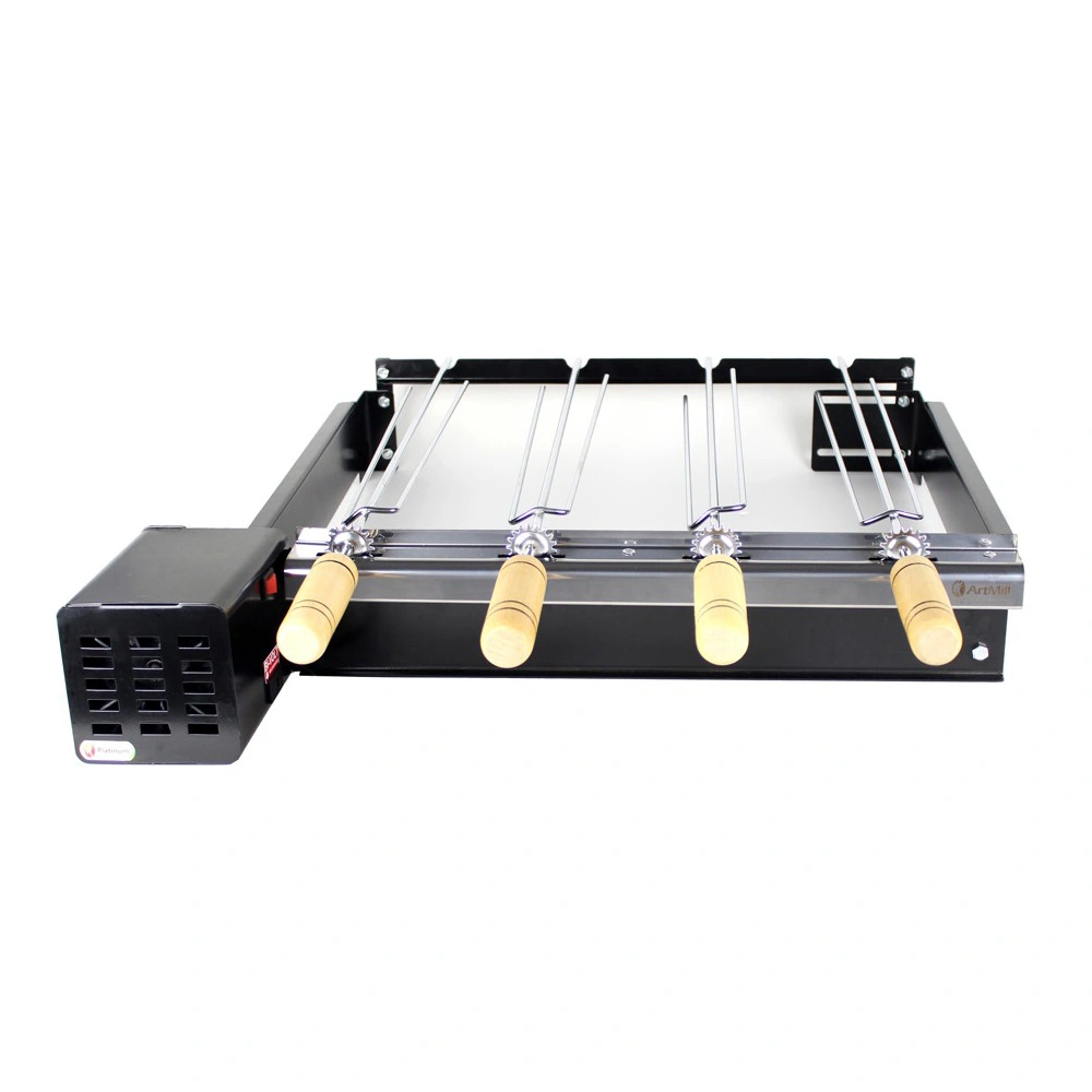 Grill ArtGrill Platinum Baixo com 4 Espetos Bivolt 65cmx12cmx22cm Artmill